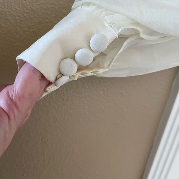 Bridess Ivory Women’s Sheer Long Formal Dress Long Split Sleeves Size 10 - Picture 12 of 16